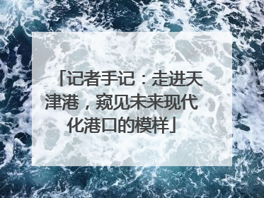 记者手记：走进天津港，窥见未来现代化港口的模样