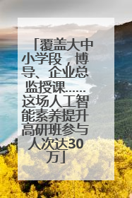 覆盖大中小学段，博导、企业总监授课……这场人工智能素养提升高研班参与人次达30万