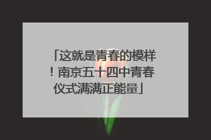 这就是青春的模样！南京五十四中青春仪式满满正能量