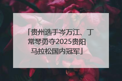 贵州选手岑万江、丁常琴勇夺2025贵阳马拉松国内冠军
