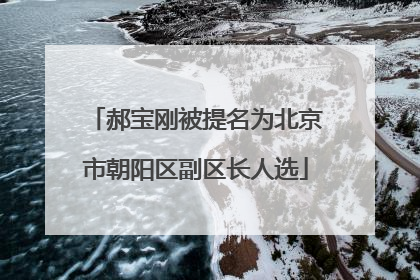 郝宝刚被提名为北京市朝阳区副区长人选
