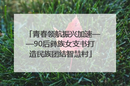 青春领航振兴加速——90后彝族女支书打造民族团结智慧村