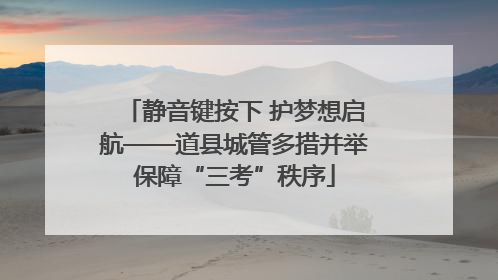 静音键按下 护梦想启航——道县城管多措并举保障“三考”秩序
