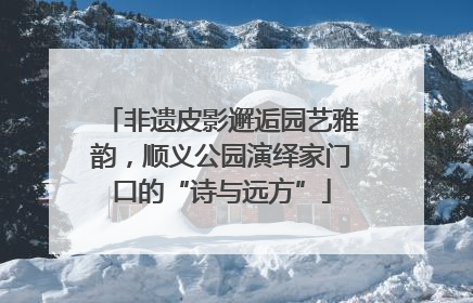 非遗皮影邂逅园艺雅韵，顺义公园演绎家门口的“诗与远方”