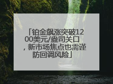 铂金飙涨突破1200美元/盎司关口，新市场焦点也需谨防回调风险