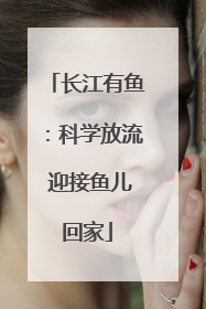 长江有鱼：科学放流 迎接鱼儿回家