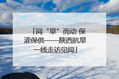 闻“旱”而动 保灌保供——陕西抗旱一线走访见闻