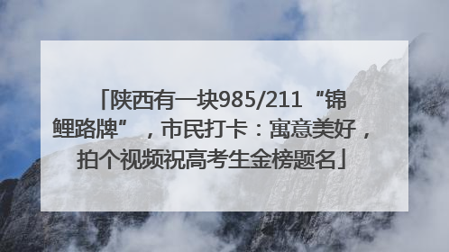 陕西有一块985/211“锦鲤路牌”，市民打卡：寓意美好，拍个视频祝高考生金榜题名