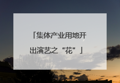 集体产业用地开出演艺之“花”