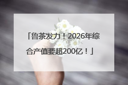 鲁茶发力！2026年综合产值要超200亿！