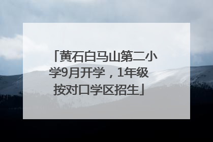 黄石白马山第二小学9月开学，1年级按对口学区招生