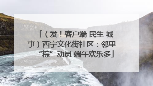 （发！客户端 民生 城事）西宁文化街社区：邻里“粽”动员 端午欢乐多