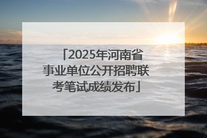2025年河南省事业单位公开招聘联考笔试成绩发布