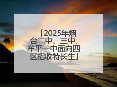 2025年烟台二中、三中、牟平一中面向四区招收特长生