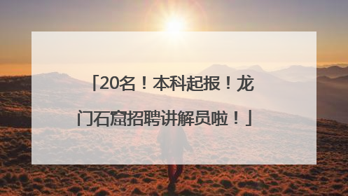 20名！本科起报！龙门石窟招聘讲解员啦！