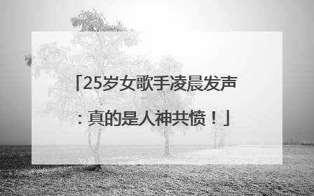 25岁女歌手凌晨发声：真的是人神共愤！