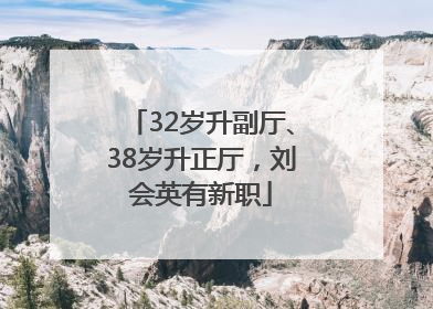 32岁升副厅、38岁升正厅，刘会英有新职