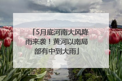 5月底河南大风降雨来袭！黄河以南局部有中到大雨