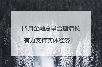 5月金融总量合理增长 有力支持实体经济