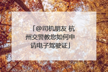 @司机朋友 杭州交警教您如何申请电子驾驶证