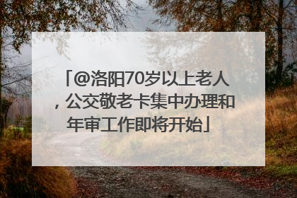 @洛阳70岁以上老人，公交敬老卡集中办理和年审工作即将开始