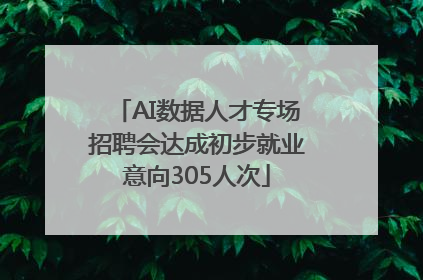 AI数据人才专场招聘会达成初步就业意向305人次