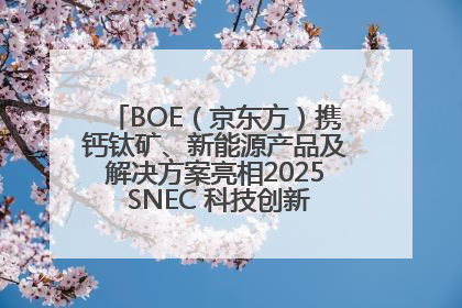 BOE（京东方）携钙钛矿、新能源产品及解决方案亮相2025 SNEC 科技创新赋能行业绿色发展